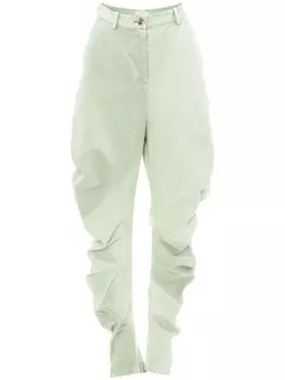 JW Anderson брюки с драпировкой, зеленый