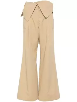 JW Anderson брюки с отворотом, коричневый