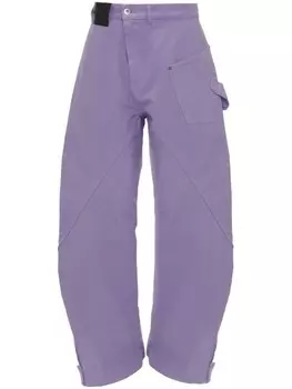 JW Anderson брюки свободного кроя из органического хлопка, фиолетовый