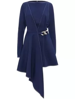 JW Anderson декорированное платье асимметричного кроя, синий