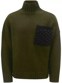 JW Anderson джемпер Popcorn с накладным карманом, зеленый