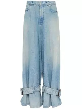 JW Anderson джинсы с пряжками на манжетах, синий