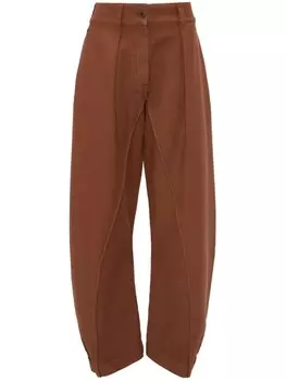 JW Anderson джинсы со складками, коричневый