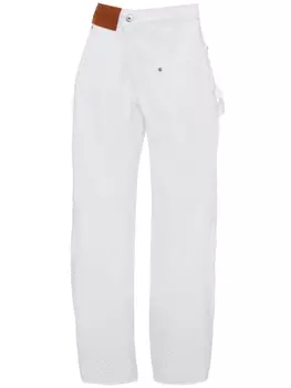 JW Anderson джинсы Twisted Workwear с кристаллами, белый