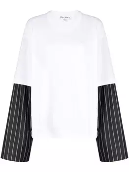 JW Anderson футболка с контрастными рукавами, белый