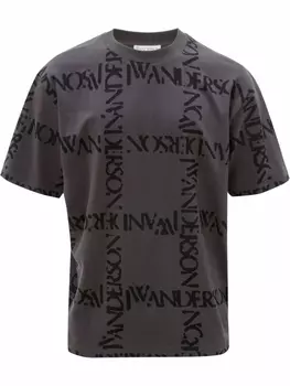 JW Anderson футболка с логотипом, серый