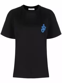 JW Anderson футболка с нашивкой-логотипом Anchor, черный
