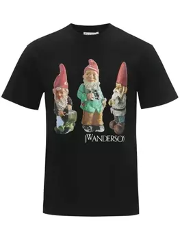 JW Anderson футболка с принтом Gnome Trio, черный