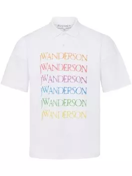 JW Anderson хлопковая рубашка-поло с логотипом, белый
