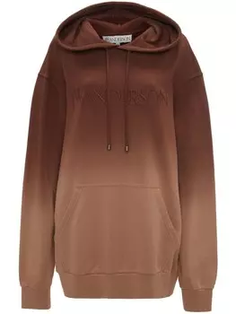 JW Anderson худи из органического хлопка с эффектом омбре, коричневый