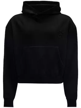 JW Anderson худи из органического хлопка с вышитым логотипом, черный