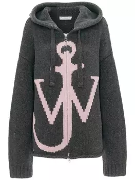 JW Anderson худи с логотипом, серый