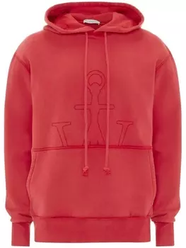 JW Anderson худи с вышитым логотипом, красный