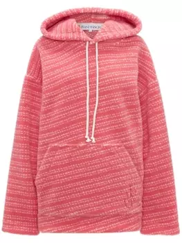 JW Anderson худи в полоску с вышитым логотипом, розовый