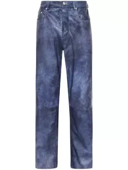 JW Anderson кожаные брюки прямого кроя, синий