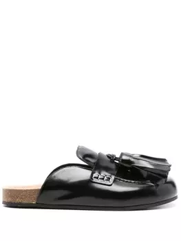 JW Anderson кожаные мюли с кисточками, черный