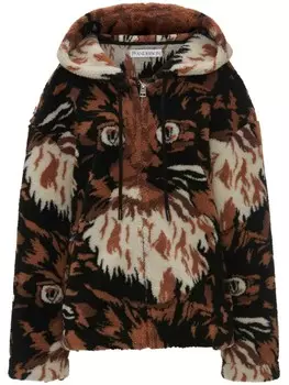 JW Anderson куртка с капюшоном и искусственным мехом, коричневый