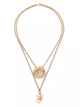 JW Anderson многослойное колье с логотипом, золотой