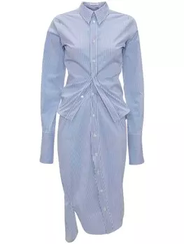 JW Anderson многослойное платье-рубашка в полоску, синий