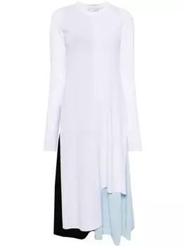 JW Anderson многослойное платье в стиле колор-блок, белый