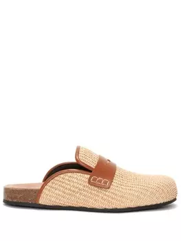 JW Anderson мюли из рафии, нейтральный цвет