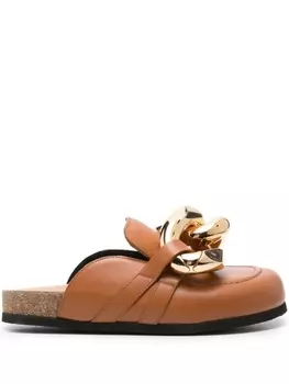 JW Anderson мюли с цепочкой, коричневый