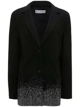 JW Anderson однобортный пиджак с кристаллами, черный