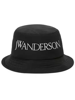 JW Anderson панама с вышитым логотипом, черный
