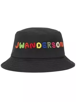 JW Anderson панама с вышитым логотипом, черный