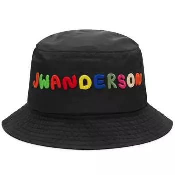 Jw Anderson Панама с вышивкой логотипа, черный