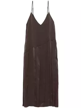 JW Anderson платье миди со складками, коричневый