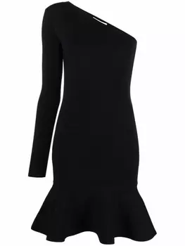 JW Anderson платье на одно плечо с оборками, черный
