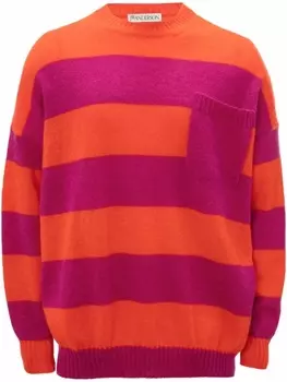 JW Anderson полосатый джемпер с круглым вырезом, розовый