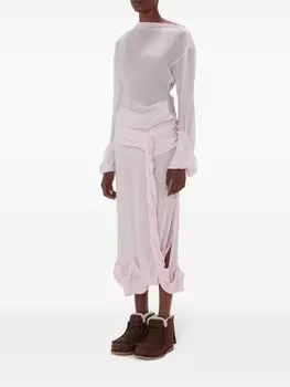 JW Anderson прозрачный топ с длинными рукавами, розовый