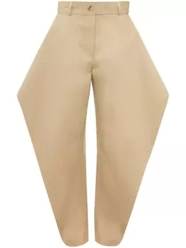 JW Anderson прямые брюки с поясом, нейтральный цвет