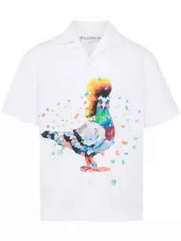 JW Anderson рубашка из хлопка Pigeon, белый