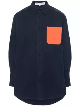JW Anderson рубашка оверсайз с нагрудным карманом, синий
