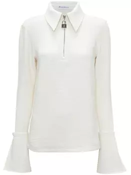 JW Anderson рубашка поло с длинными рукавами, белый