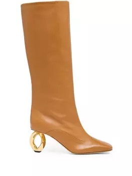 JW Anderson сапоги с цепочным каблуком 75 мм, коричневый