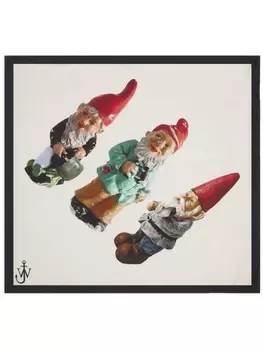 JW Anderson шелковый платок с декором Gnome, белый