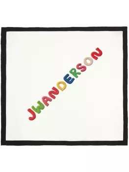 JW Anderson шелковый платок с логотипом, белый