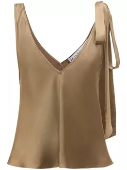 JW Anderson шелковый топ без рукавов, коричневый
