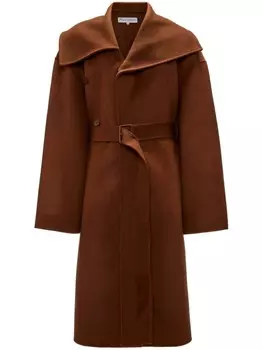 JW Anderson шерстяное пальто с поясом, коричневый