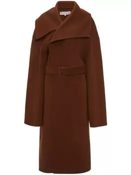 JW Anderson шерстяное пальто с поясом, коричневый