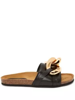 JW Anderson шлепанцы с цепочками, черный