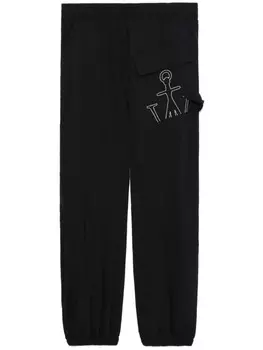 JW Anderson спортивные брюки с эластичным поясом и вышитым логотипом, черный
