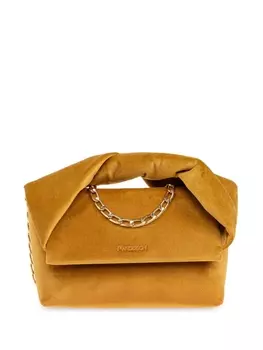 JW Anderson средняя бархатная сумка-тоут Twister, желтый