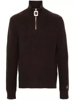 JW Anderson свитер с полумолнией, коричневый