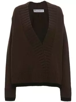 JW Anderson свитер с V-образным вырезом, коричневый