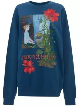 JW Anderson толстовка из органического хлопка с графичным принтом, синий